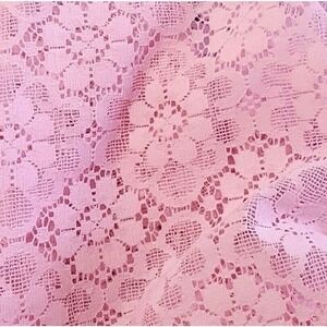 Vintage Pink Lace Blouse Womens XL Button Front Long Sleeve Made USA Romantic To